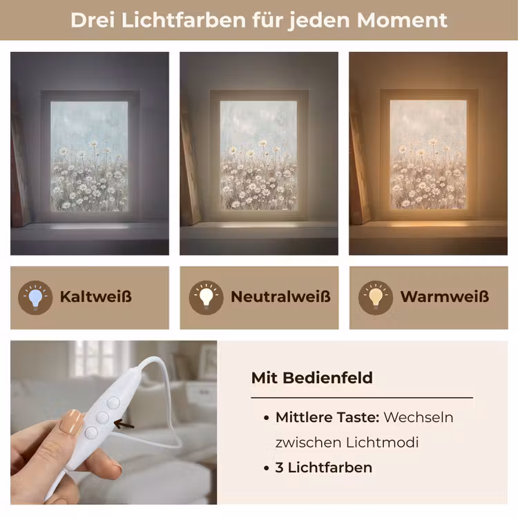 Madelief - Illustratie - Wit Light Box met kabel (Tafellamp) klein -USP_lichtkleurDE