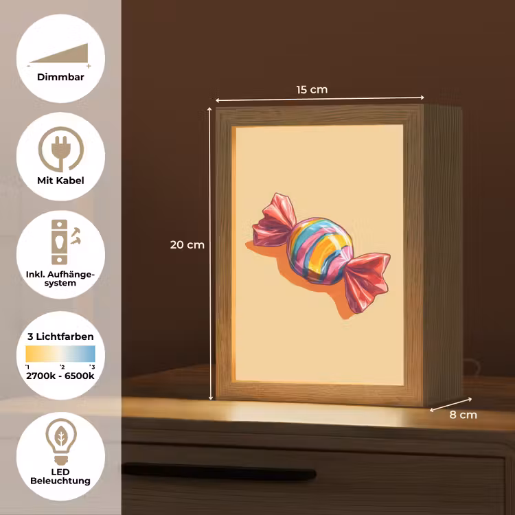Geel - Snoep - Kleur Light Box met kabel (Tafellamp) klein -USP_DE