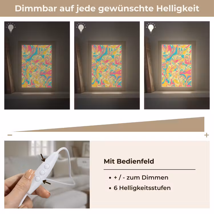 Geel - Roze - Blauw - Retro Light Box met kabel (Tafellamp) klein -USP_dimbaarDE