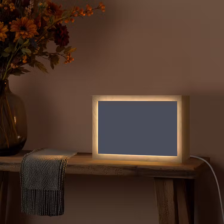Geldersblauw - Blauw - Klassiek Light Box met kabel (Tafellamp) klein 924 -sfeer4