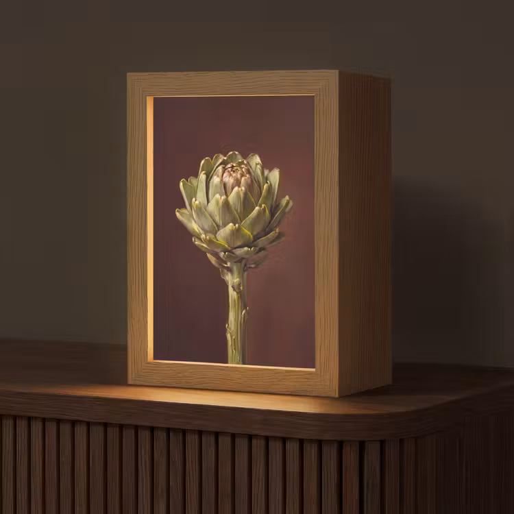 Tischlampe - Gemüse – Artischocke – Grün - Groente - Artisjok - Groen Light Box met kabel (Tafellamp) klein