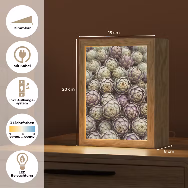 Tischlampe - Gemüse – Frisch – Essen - Groenten - Vers - Eten Light Box met kabel (Tafellamp) klein