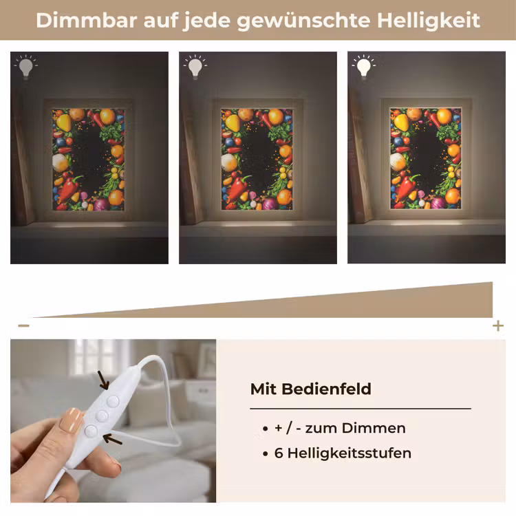 Groente - Graffiti - Kleurrijk - Koken - Abstract Light Box met kabel (Tafellamp) klein -USP_dimbaarDE