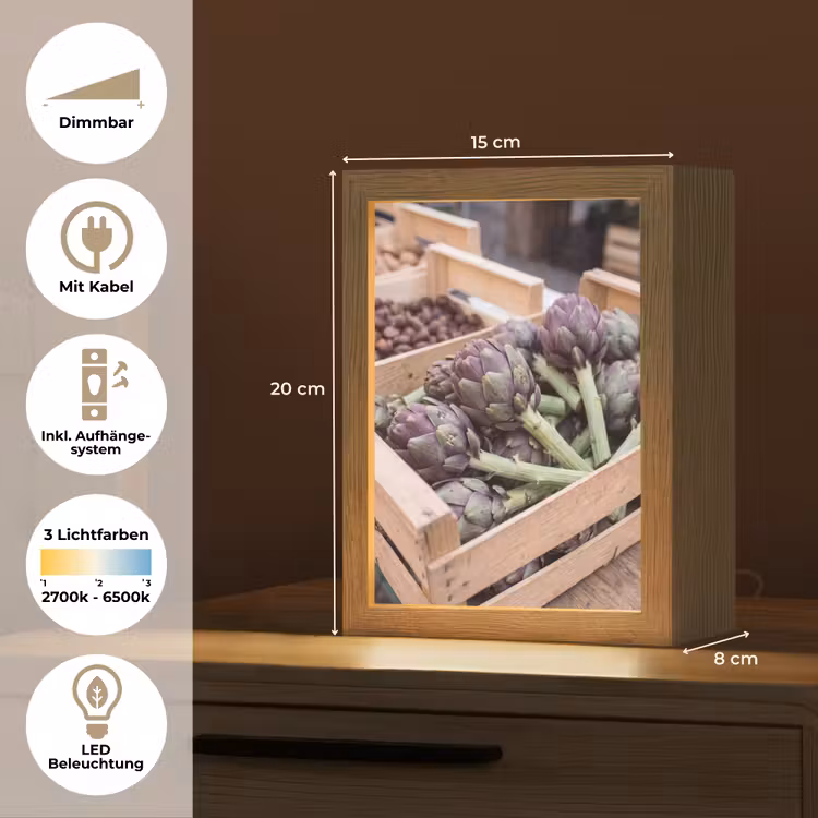 Tischlampe - Gemüse – Markt – Frisch - Groenten - Markt - Vers Light Box met kabel (Tafellamp) klein
