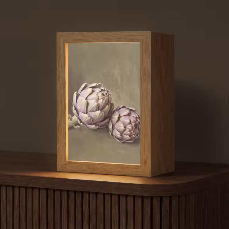 Tischlampe - Gemüse – Stillleben – Gemälde - Groente - Stilleven - Schilderij Light Box met kabel (Tafellamp) klein