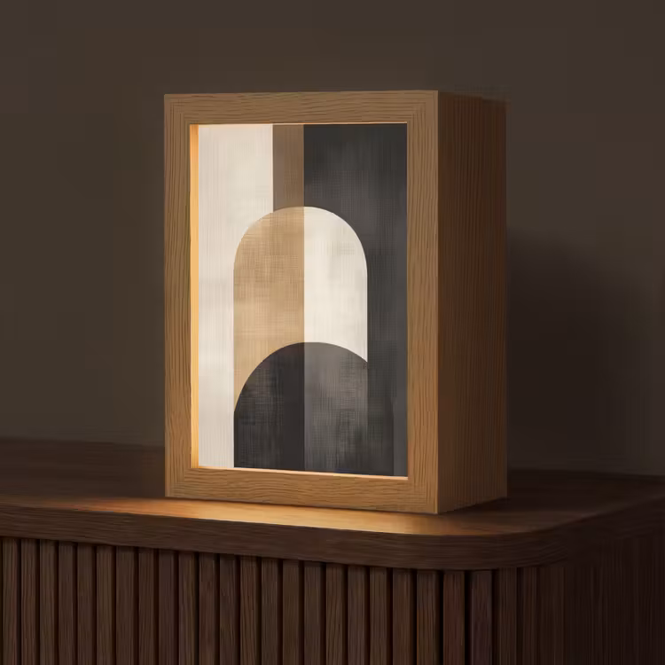 Geometrische - Vormen - Wit Light Box met kabel (Tafellamp) klein -z3d_website