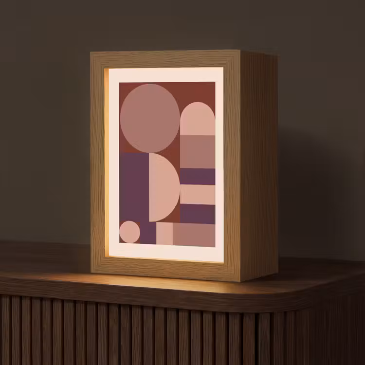 Geometrisch - Cirkels - Rood Light Box met kabel (Tafellamp) klein -z3d_website