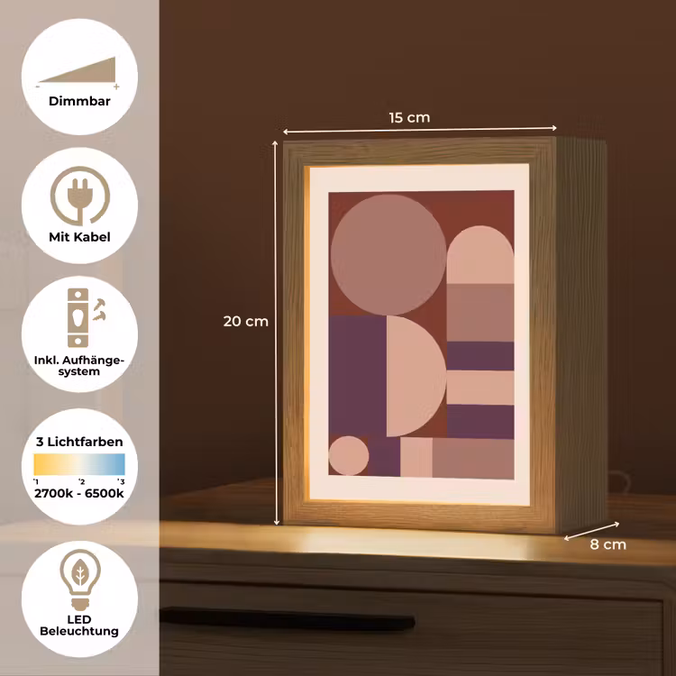 Geometrisch - Cirkels - Rood Light Box met kabel (Tafellamp) klein -USP_DE