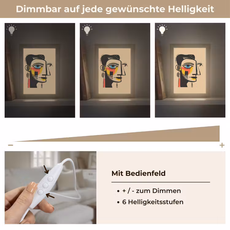 Geometrisch - Felle kleuren - Kubistische stijl Light Box met kabel (Tafellamp) klein -USP_dimbaarDE