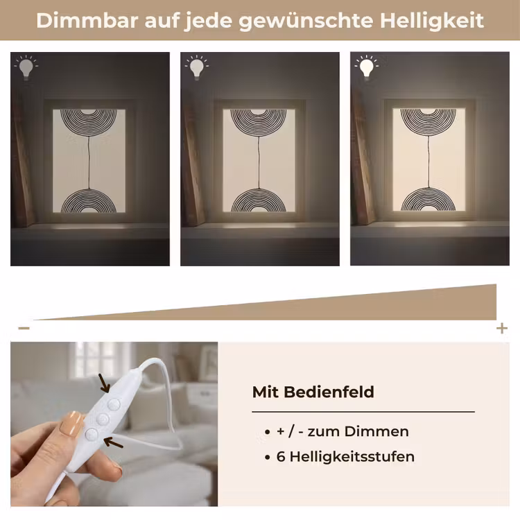 Geometrische bogen - Minimalistisch - Symmetrisch Light Box met kabel (Tafellamp) klein -USP_dimbaarDE