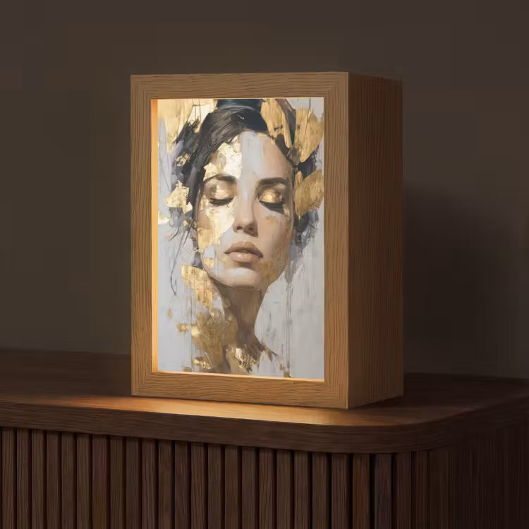 Sierlijk - Vrouw - Goud - Ogen Light Box met kabel (Tafellamp) klein -z3d_website
