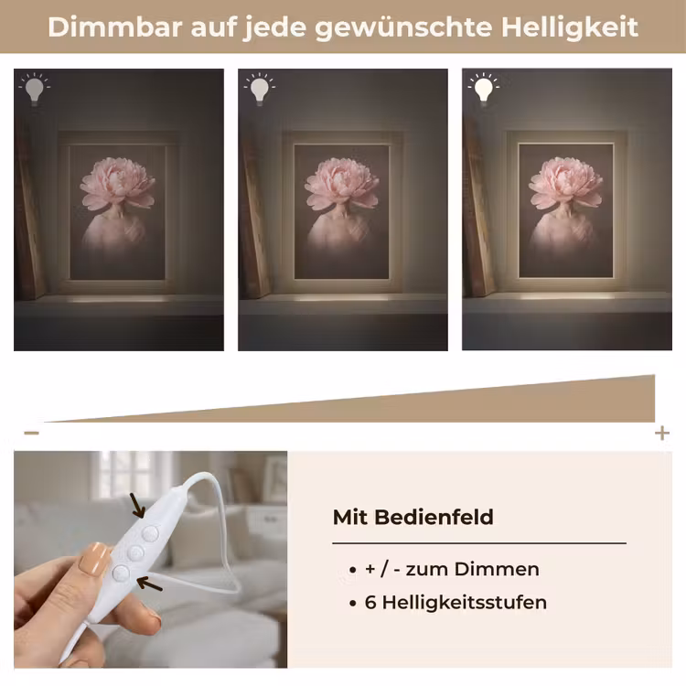 Gezicht - Roos - Roze Light Box met kabel (Tafellamp) klein -USP_dimbaarDE