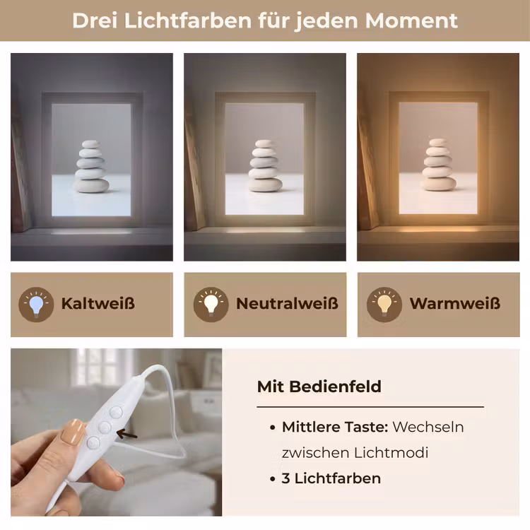 Gestapelde - Stenen - Grijs Light Box met kabel (Tafellamp) klein -USP_lichtkleurDE