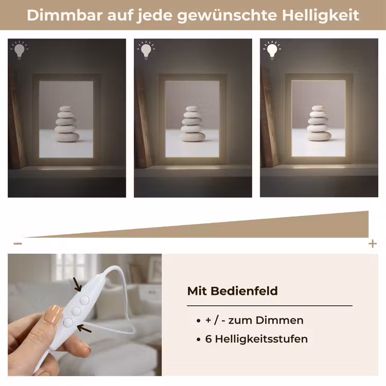 Gestapelde - Stenen - Grijs Light Box met kabel (Tafellamp) klein -USP_dimbaarDE