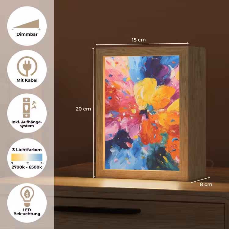 Golvend - Energie - warm Light Box met kabel (Tafellamp) klein -USP_DE