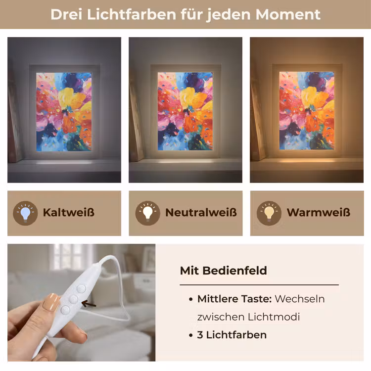 Golvend - Energie - warm Light Box met kabel (Tafellamp) klein -USP_lichtkleurDE