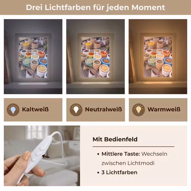 Tischlampe - Gewürze – Beutel – Markt - Kruiden - Zakken - Markt Light Box met kabel (Tafellamp) klein