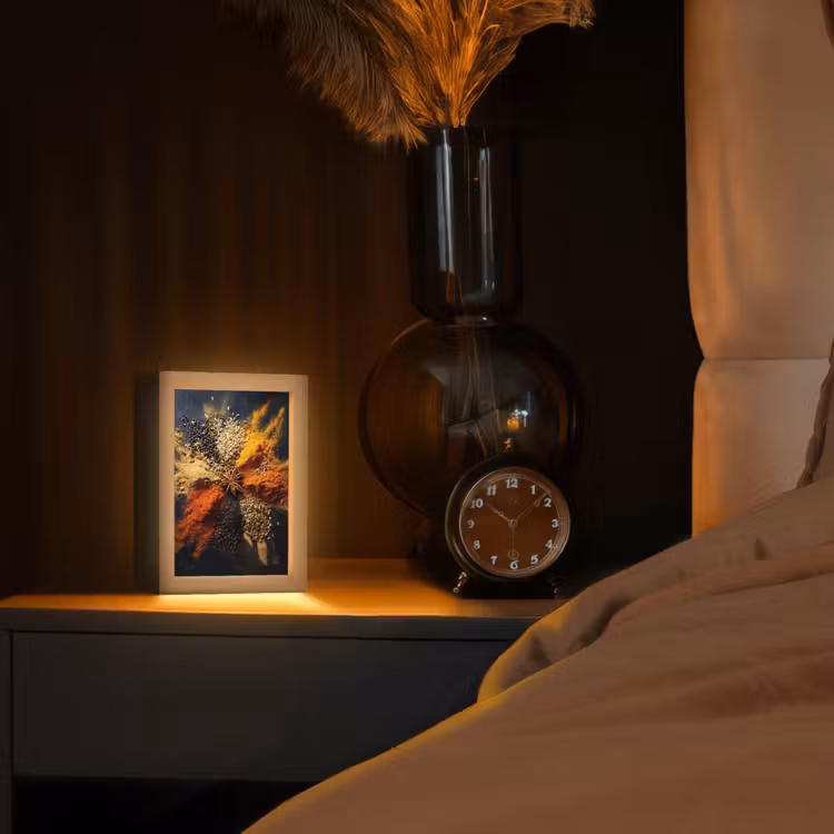 Specerijen - Explosie - Oranje Light Box met kabel (Tafellamp) klein -sfeer1