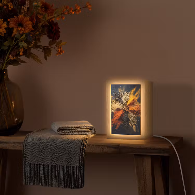 Specerijen - Explosie - Oranje Light Box met kabel (Tafellamp) klein -sfeer4