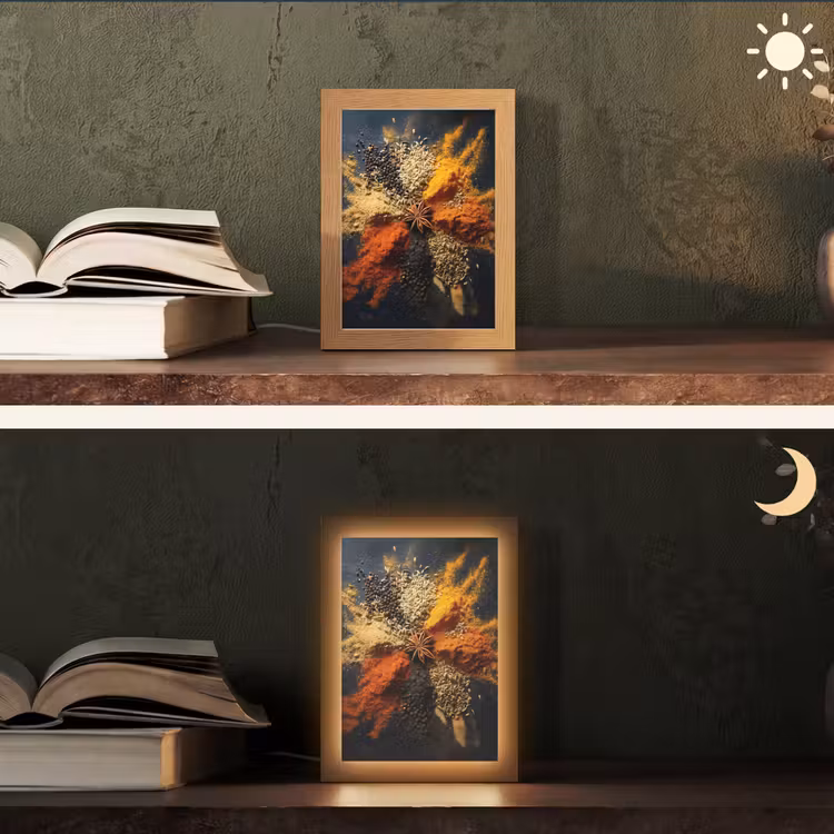 Specerijen - Explosie - Oranje Light Box met kabel (Tafellamp) klein -sfeer3