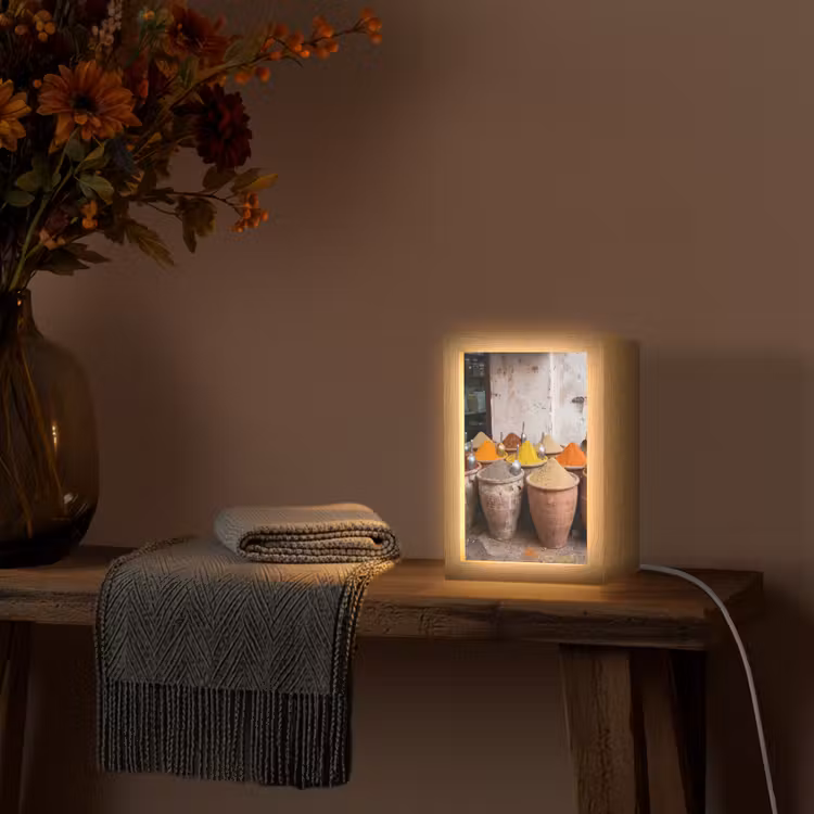 Tischlampe - Gewürze – Gläser – Orientalisch - Kruiden - Potten - Oosters Light Box met kabel (Tafellamp) klein