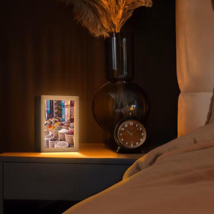 Tischlampe - Gewürze – Körbe – Orientalisch - Kruiden - Manden - Oosters Light Box met kabel (Tafellamp) klein