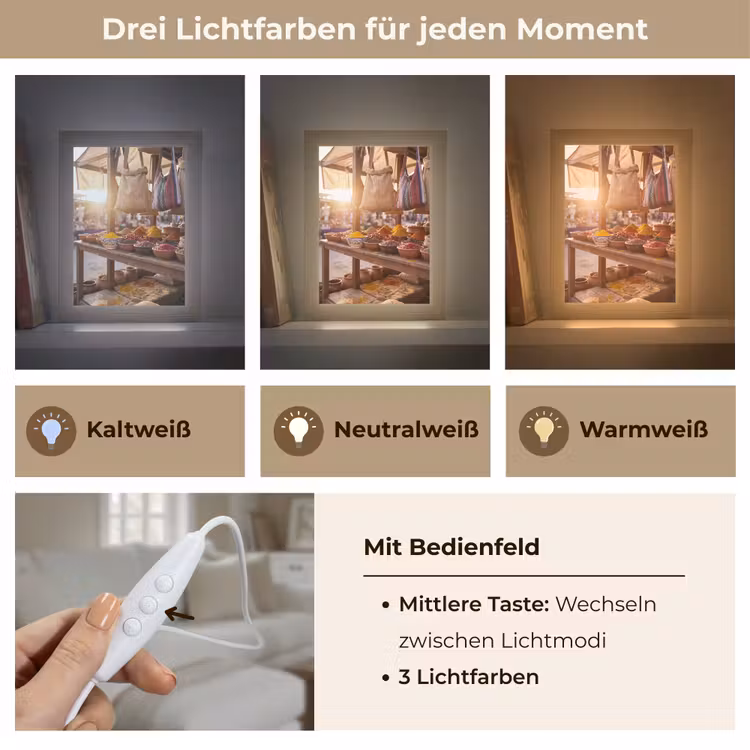 Tischlampe - Gewürze – Markt – Bunt - Specerijen - Markt - Kleurrijk Light Box met kabel (Tafellamp) klein