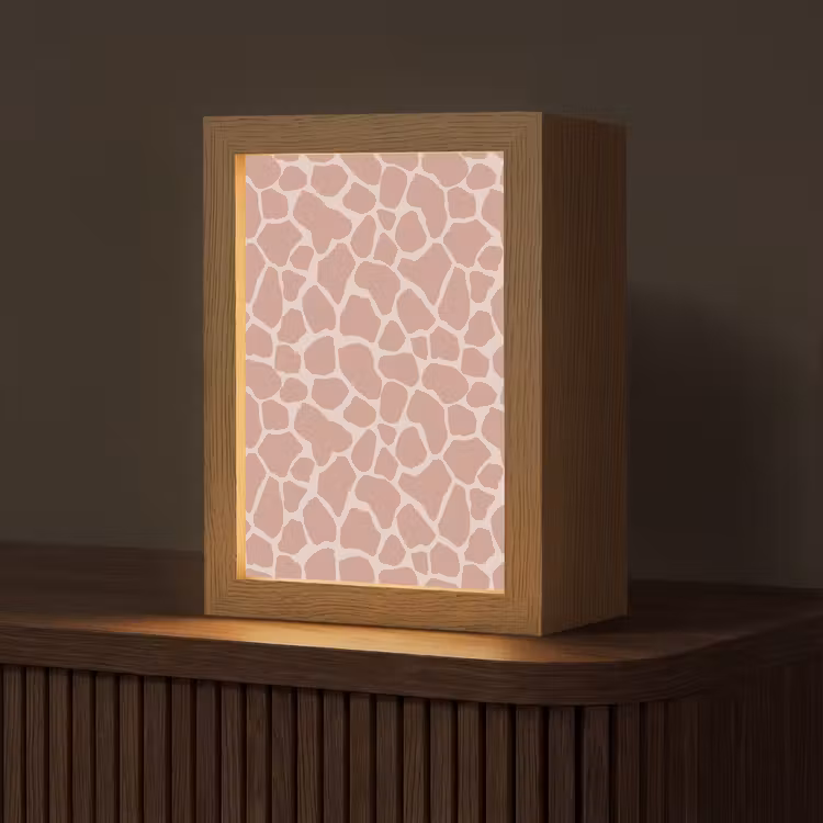 Giraffe - Lichtroze - Warm - Roze Light Box met kabel (Tafellamp) klein 925 -z3d_website