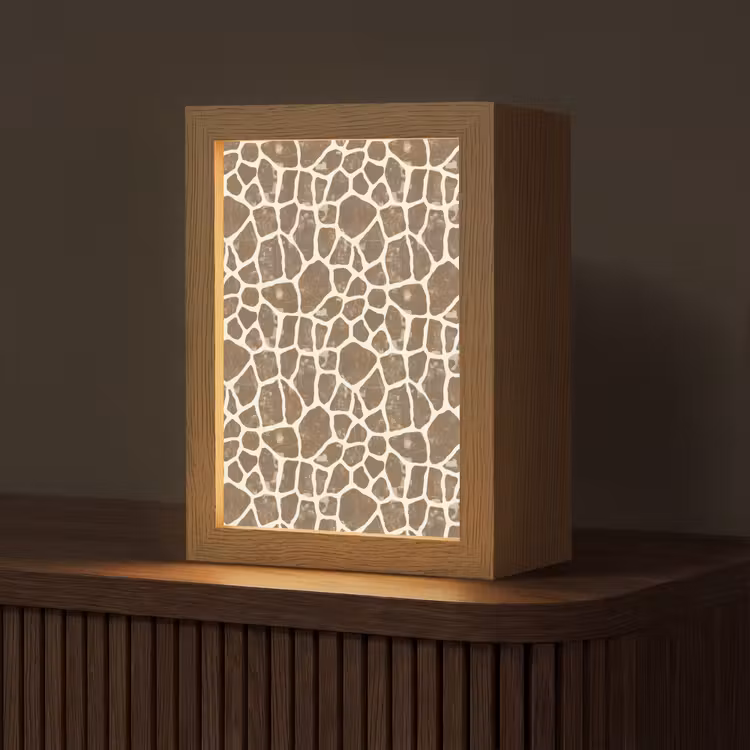 Giraf - Klassiek - Bruin Light Box met kabel (Tafellamp) klein 925 -z3d_website