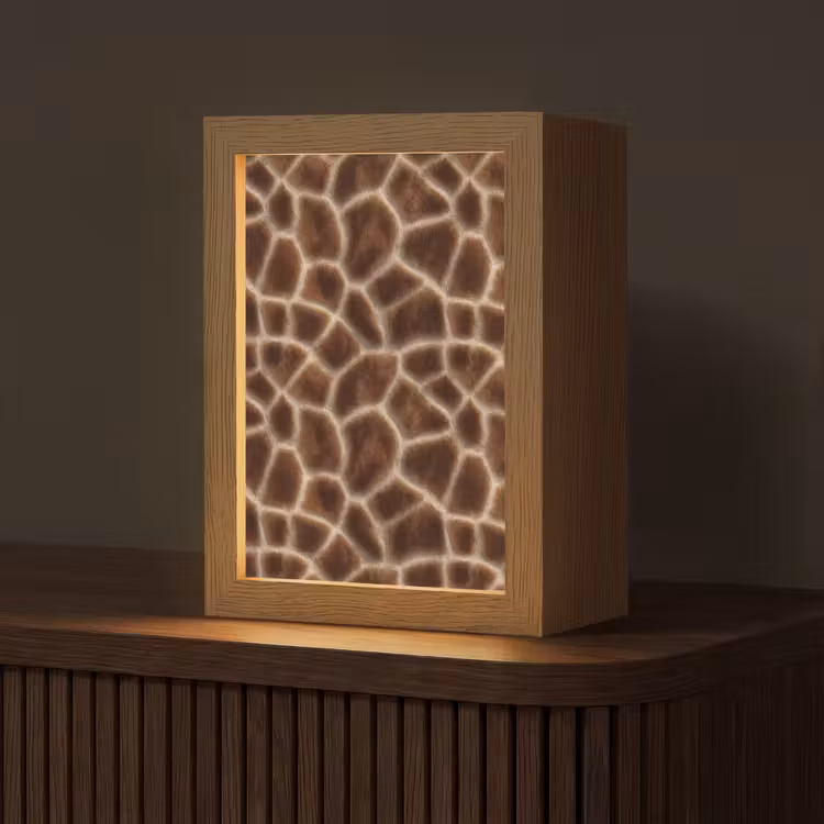 Giraf - Vacht - Bruin Light Box met kabel (Tafellamp) klein 925 -z3d_website