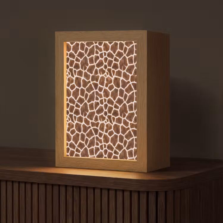 Giraf - Vacht - Klassiek - Bruin Light Box met kabel (Tafellamp) klein -z3d_website