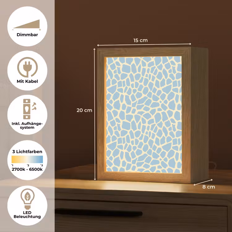 Giraf - Modern - Blauw Light Box met kabel (Tafellamp) klein 925 -USP_DE