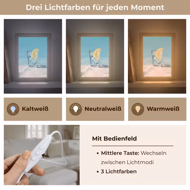 Glas - ijsblokjes - Citroen Light Box met kabel (Tafellamp) klein -USP_lichtkleurDE