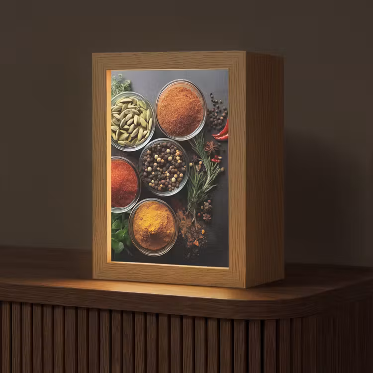 Glazen - Bakjes - Blaadjes - Kruiden Light Box met kabel (Tafellamp) klein -z3d_website