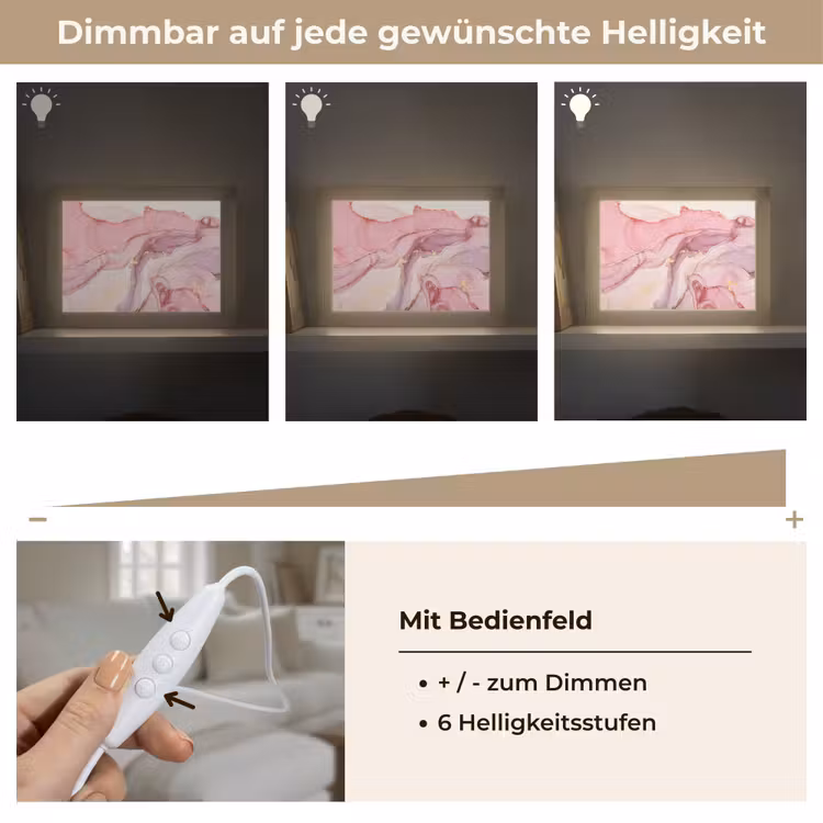 Goud - Marmer - Roze Light Box met kabel (Tafellamp) klein -USP_dimbaarDE