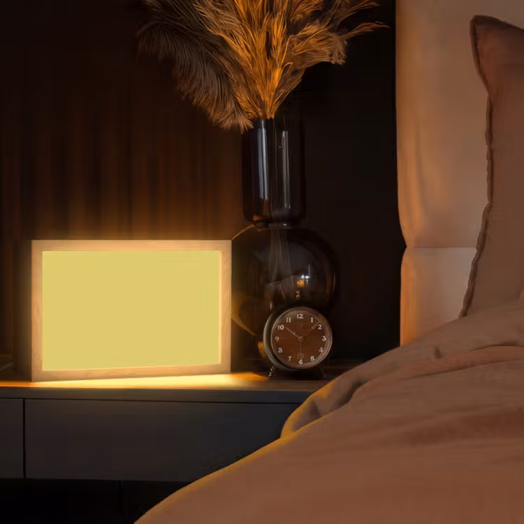 Golden - Ochre - Geel Light Box met kabel (Tafellamp) klein 924 -sfeer1