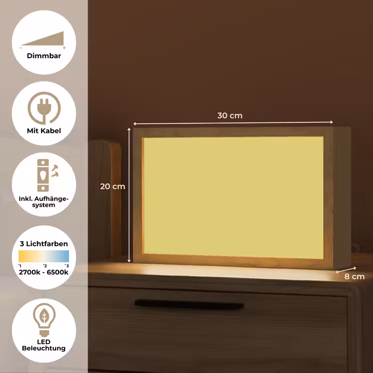 Golden - Ochre - Geel Light Box met kabel (Tafellamp) klein 924 -USP_DE