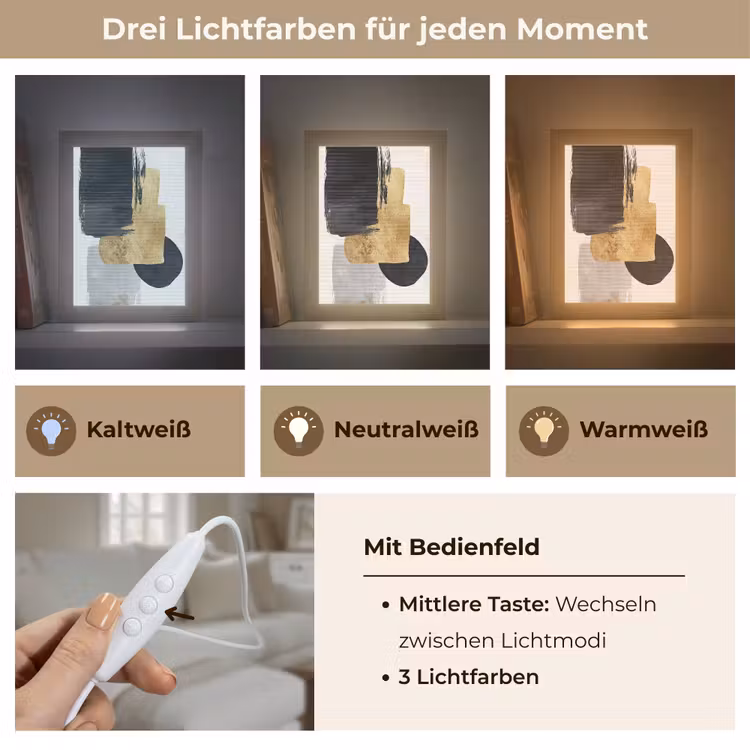 Goud - Rechthoeken - Cirkels - Abstract Light Box met kabel (Tafellamp) klein -USP_lichtkleurDE