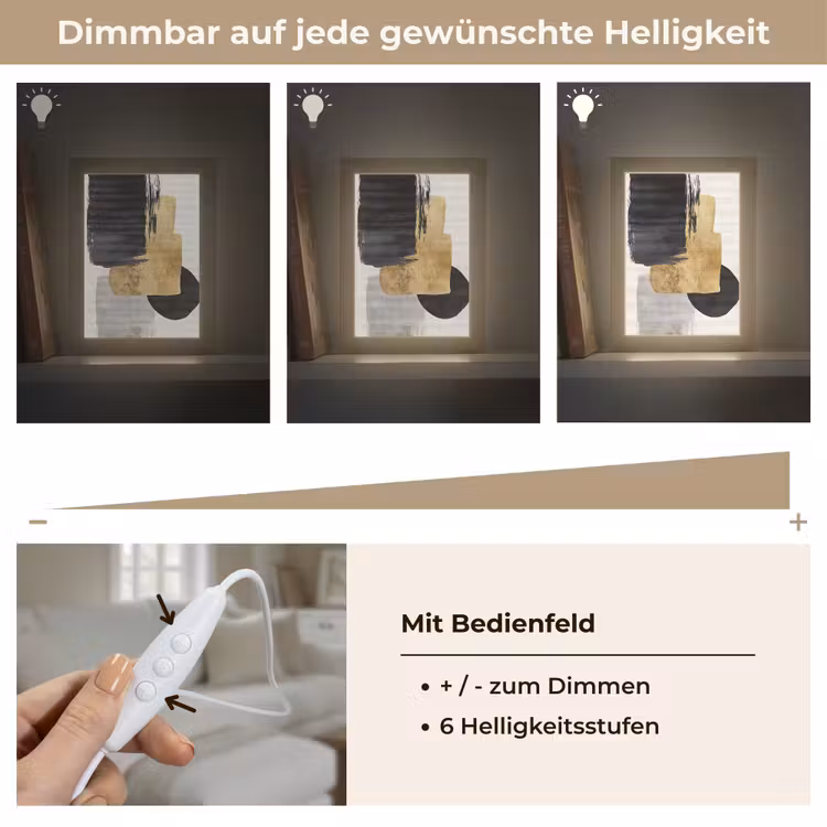 Goud - Rechthoeken - Cirkels - Abstract Light Box met kabel (Tafellamp) klein -USP_dimbaarDE