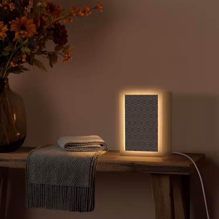 Goud - Zwart - Diamant Light Box met kabel (Tafellamp) klein 925 -sfeer4