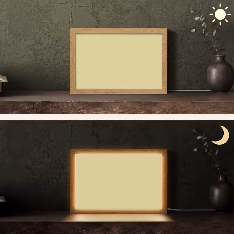 Golden - Clover - Geel Light Box met kabel (Tafellamp) klein 924 -sfeer3