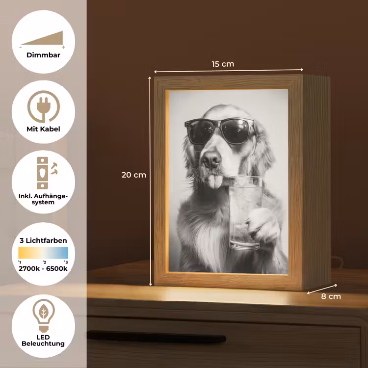 Golden retriever - Hond - Zonnebril - Gkas Light Box met kabel (Tafellamp) klein -USP_DE