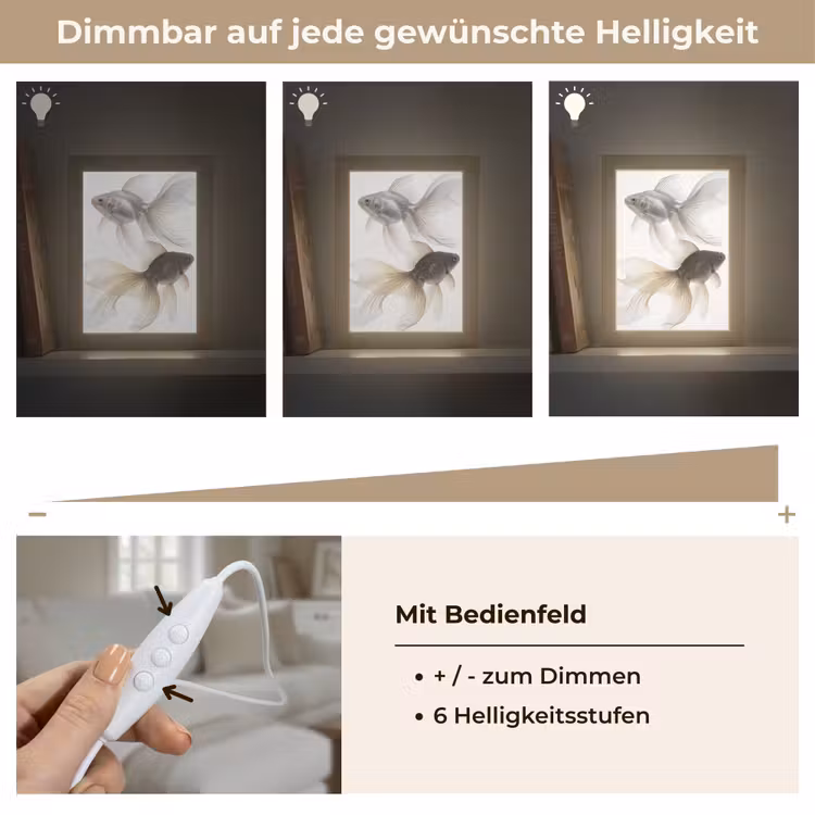 Goudvissen - Modern - Wit Light Box met kabel (Tafellamp) klein -USP_dimbaarDE