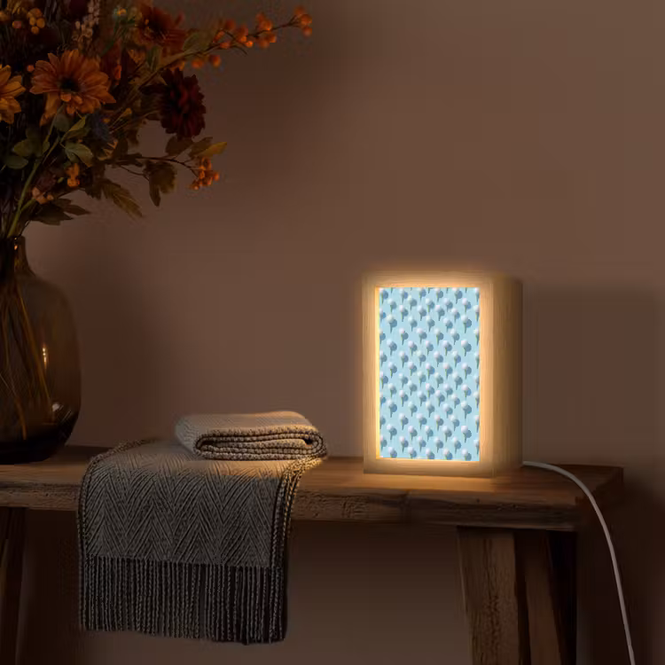 Golf - Ballen - Blauw Light Box met kabel (Tafellamp) klein 925 -sfeer4