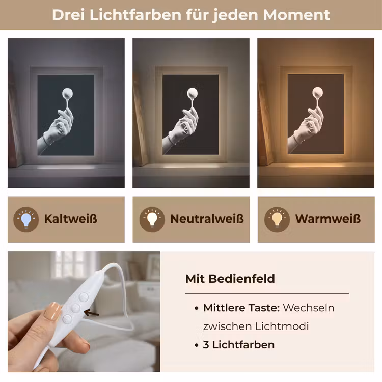 Golfbal - Zwart - Wit Light Box met kabel (Tafellamp) klein -USP_lichtkleurDE