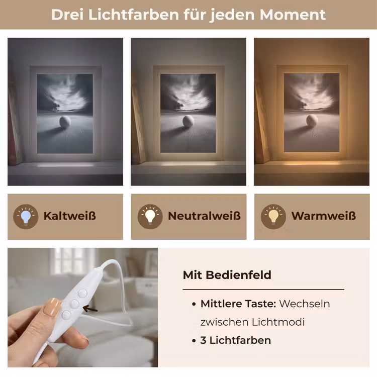 Golfbal - Wazig - Zwart Light Box met kabel (Tafellamp) klein -USP_lichtkleurDE