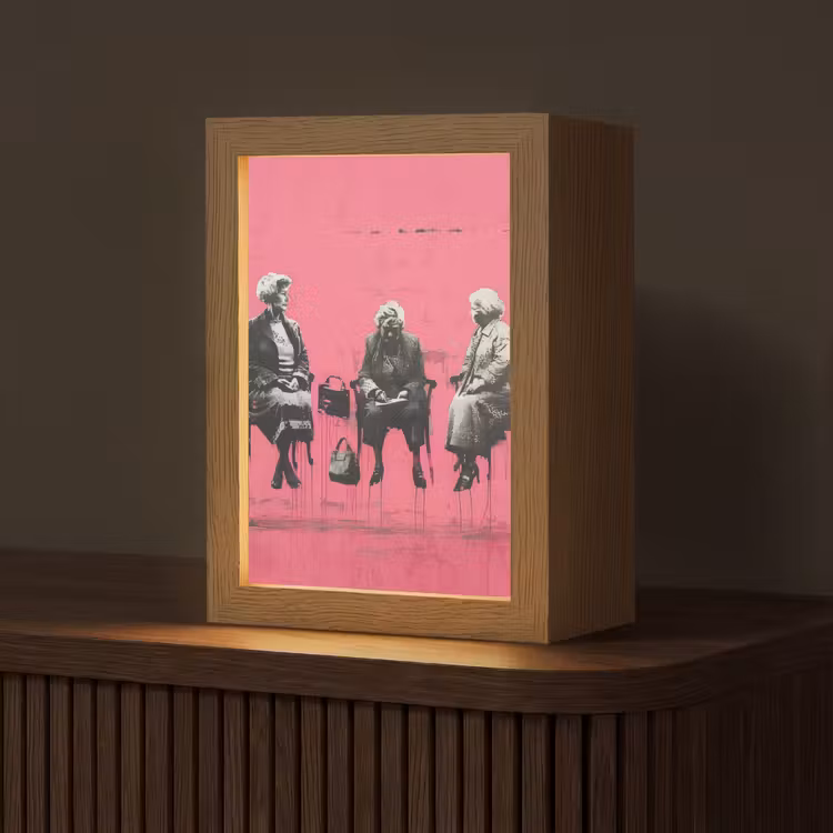 Graffiti - Roze - Street art - Vrouwen Light Box met kabel (Tafellamp) klein -z3d_website