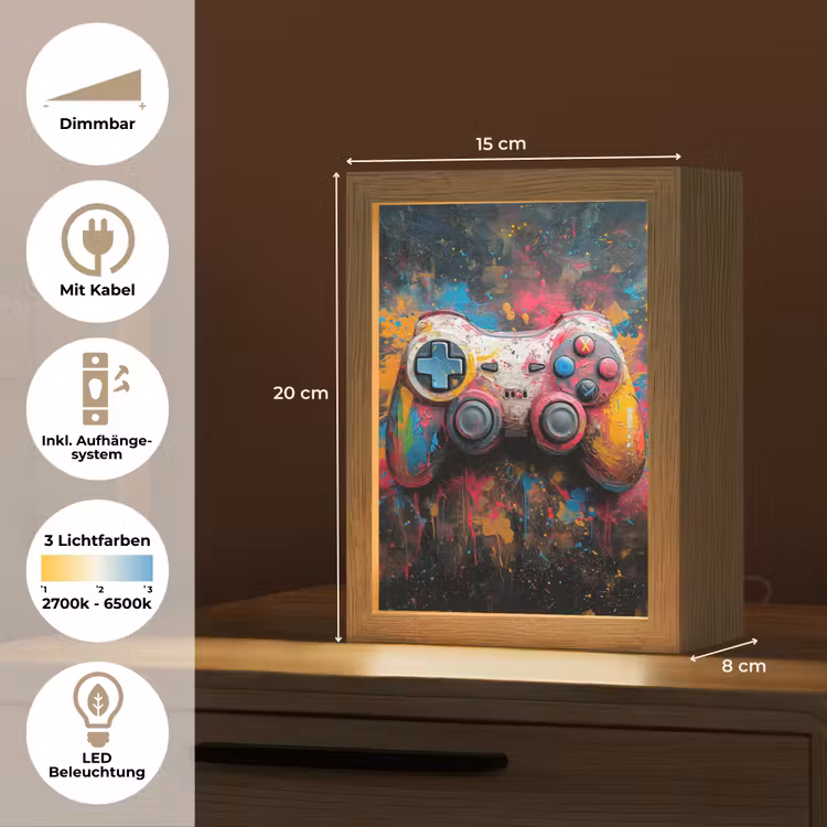 Graffiti - Gaming - Controller - Verf Light Box met kabel (Tafellamp) klein -USP_DE