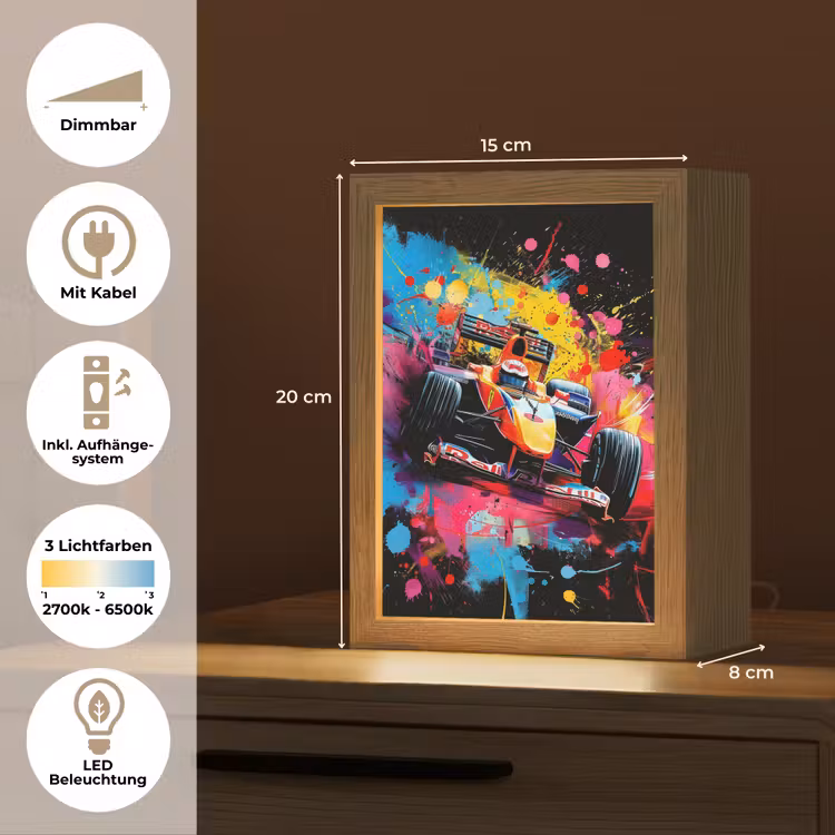 Graffiti - Sport - Auto - Formule 1 - Autosport Light Box met kabel (Tafellamp) klein -USP_DE