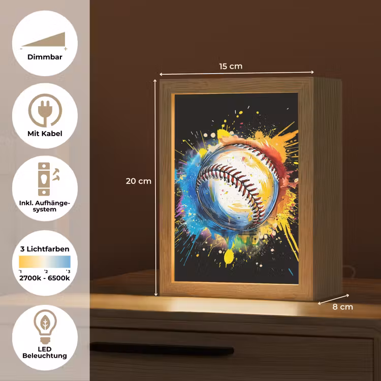 Graffiti - Sport - Baseball - Honkbal Light Box met kabel (Tafellamp) klein -USP_DE